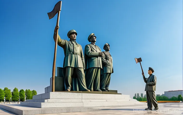북한의 건축물   주체사상탑의 의미 - **Prompt 1: "The Juche Tower at night, a cinematic low-angle shot emphasizing its colossal 170-meter...