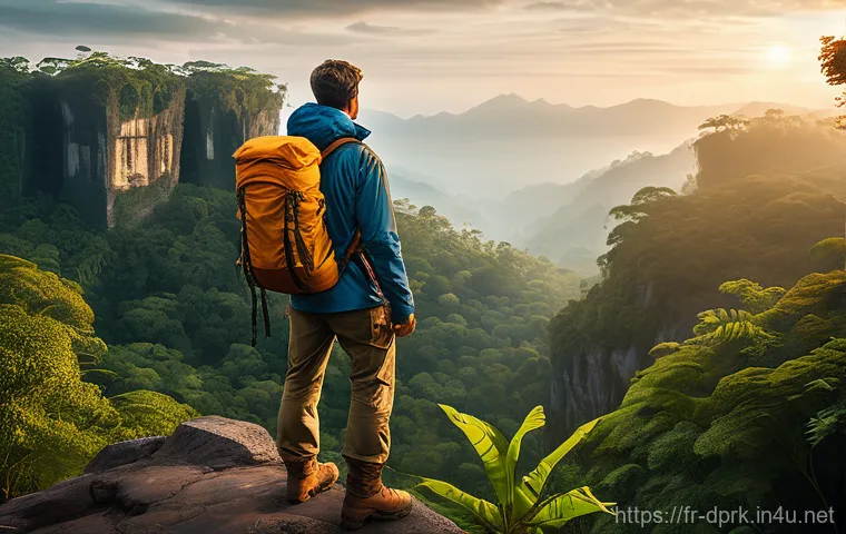 북한의 전기차 개발   새로운 시도 - A young, adventurous explorer, fully clothed in practical, layered outdoor gear including a durable ...